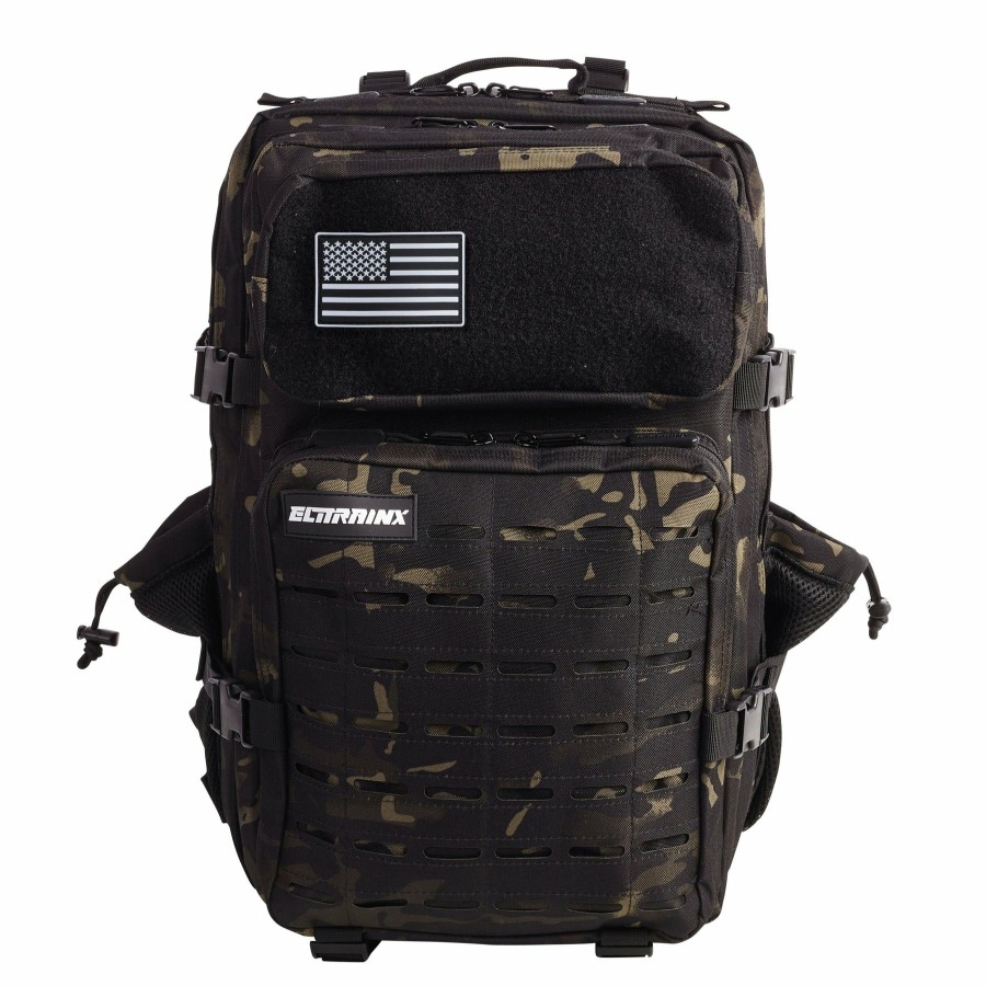 Mochilas Elitex Training | Mochila Tactica V2 45L Negro Camuflaje