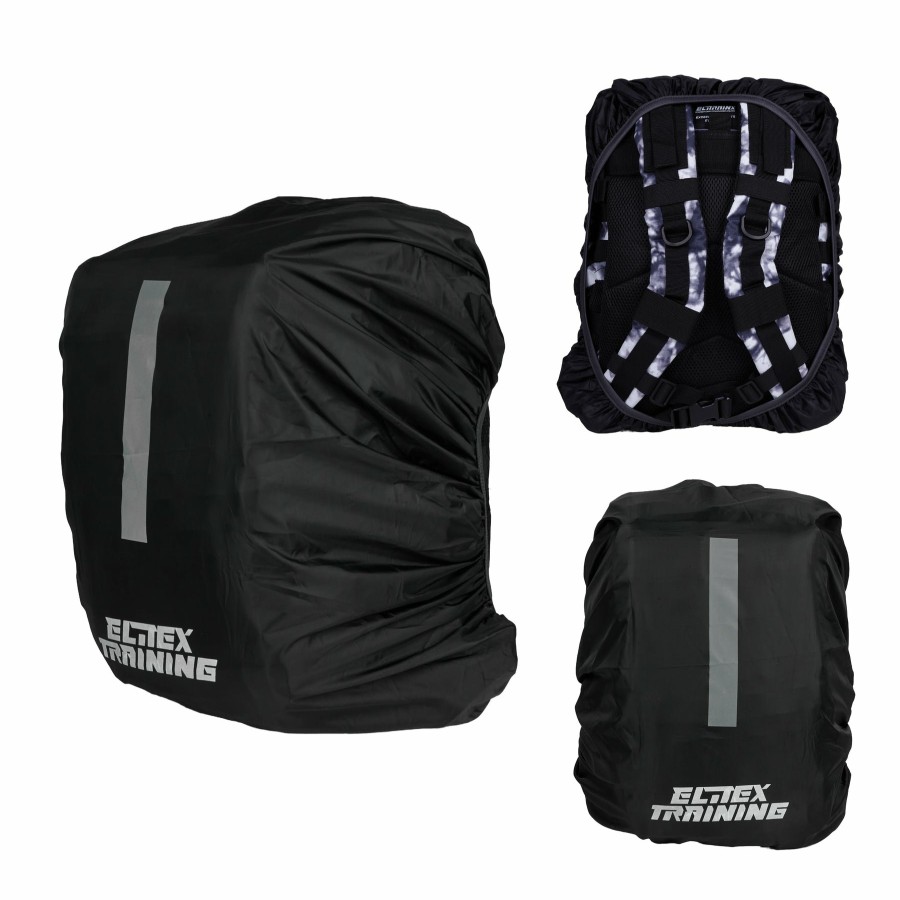 Mochilas Elitex Training | Funda Protectora Impermeable Negro Para Mochila 25L Con Banda Reflectante