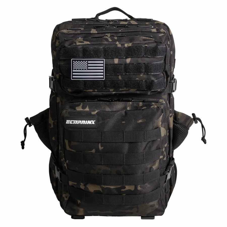 Mochilas Elitex Training | Mochila Tactica V1 45L Negro Camuflaje