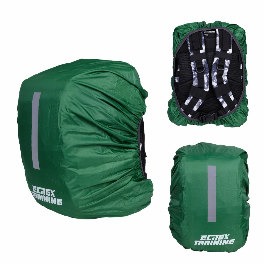 Mochilas Elitex Training | Funda Protectora Impermeable Verde Para Mochila 25L Con Banda Reflectante