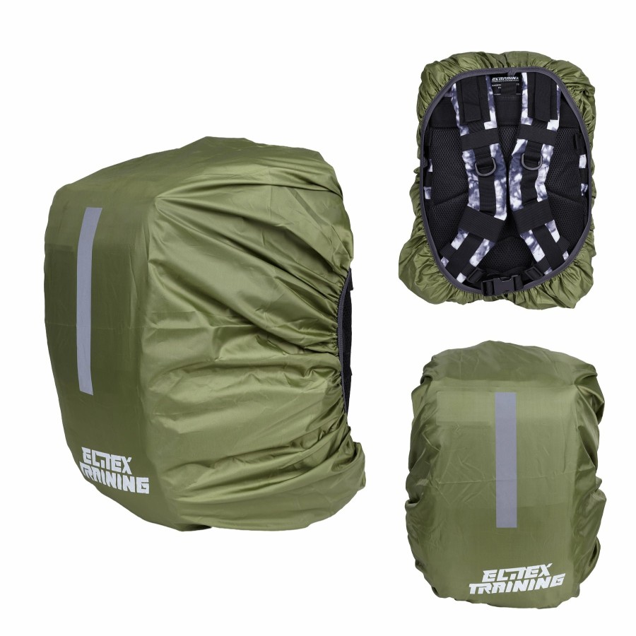 Mochilas Elitex Training | Funda Protectora Impermeable Tactical Green Para Mochila 25L Con Banda Reflectante