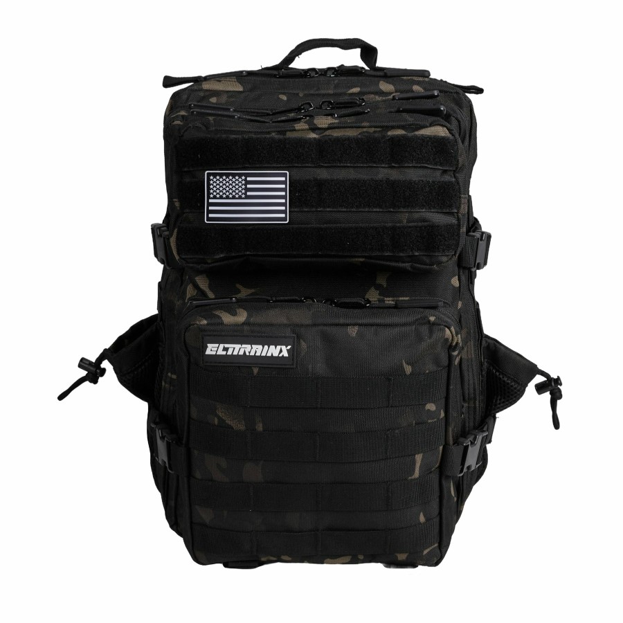 Mochilas Elitex Training | Mochila Tactica 25L Negro Camuflaje